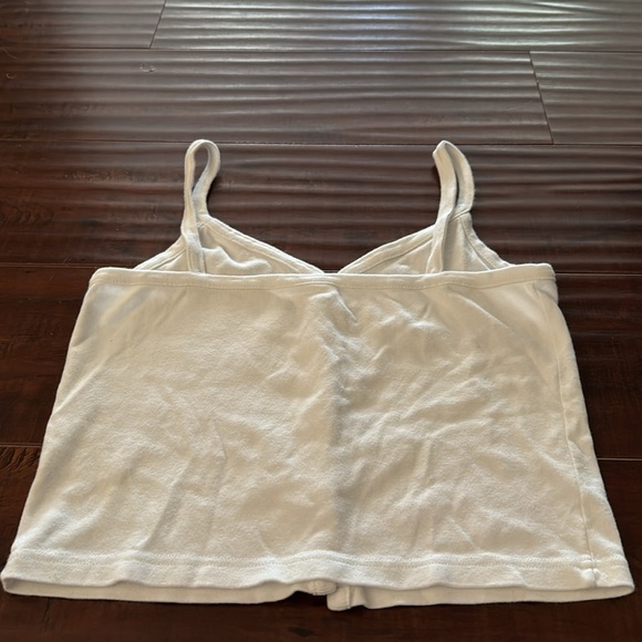 Brandy Melville Tank Top, White Button Down, One Size, Like New! - Picture 4 of 4